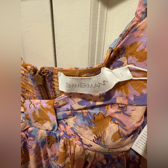 NWT Zimmerman Violet Twist Front Cotton-Voile Empire Waist Dress,size 1/size 6US - Picture 12 of 16